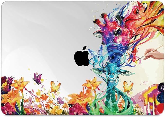 Batianda Case Cover for MacBook Air 13 Inch 2020 2019 2018 M1 A2337 A2179 A1932 Version, Unique Pattern Hard Shell Cover for New MacBook Air 13" with Retina Display & Touch ID (Colorful Deer)