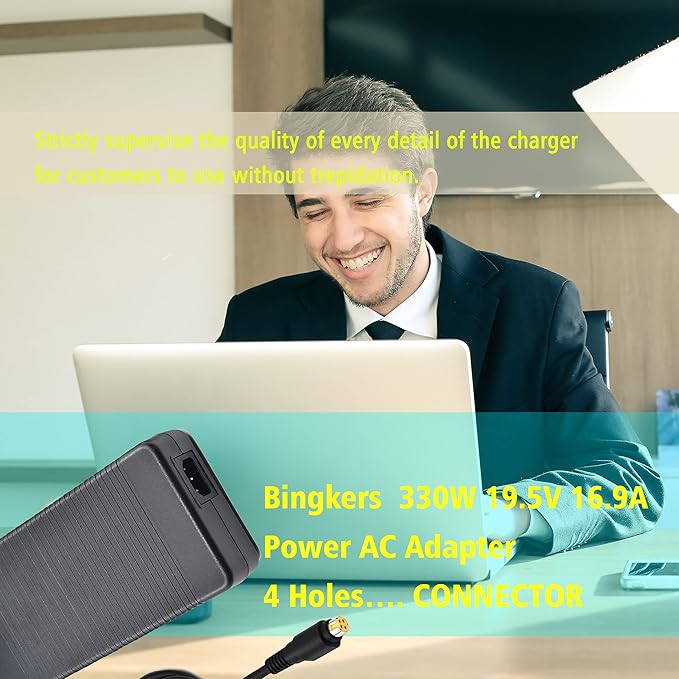 Bingkers. New 330W 19.5V 16.9A Power Adapter Power Supply ADP-330AB B for 330W Clevo P370SM-A, P570WM, MSI GT83VR GT73VR GT80S, Asus ROG GX700VO-GB012T Computer 4 Holes