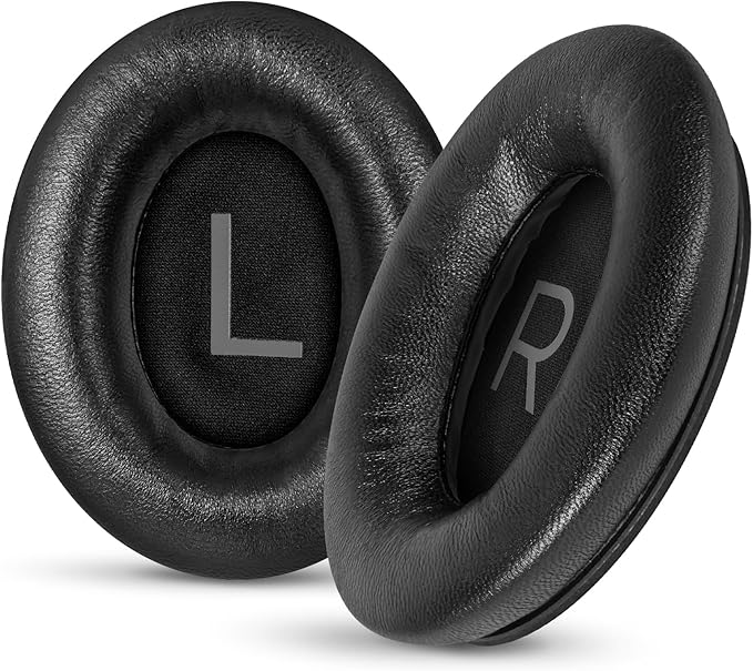 Aurivor Replacement Ear-Pads Cushions for Bose QuietComfort 45 35 35ii (QC-45 QC-35 QC-35 ii), Genuine Lambskin Ear Covers Compatible with QuietComfort SE (QC SE)/ New QuietComfort Headphones (Black)